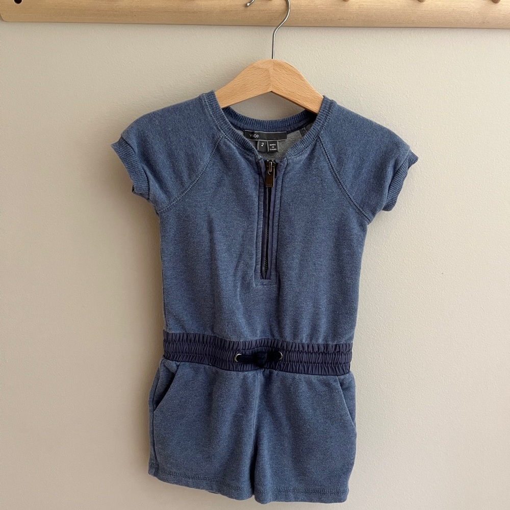VINCE | Navy Zip-Up Romper | 2T